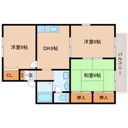 生駒駅 バス14分  田原台センター下車：停歩4分 2階の物件間取画像